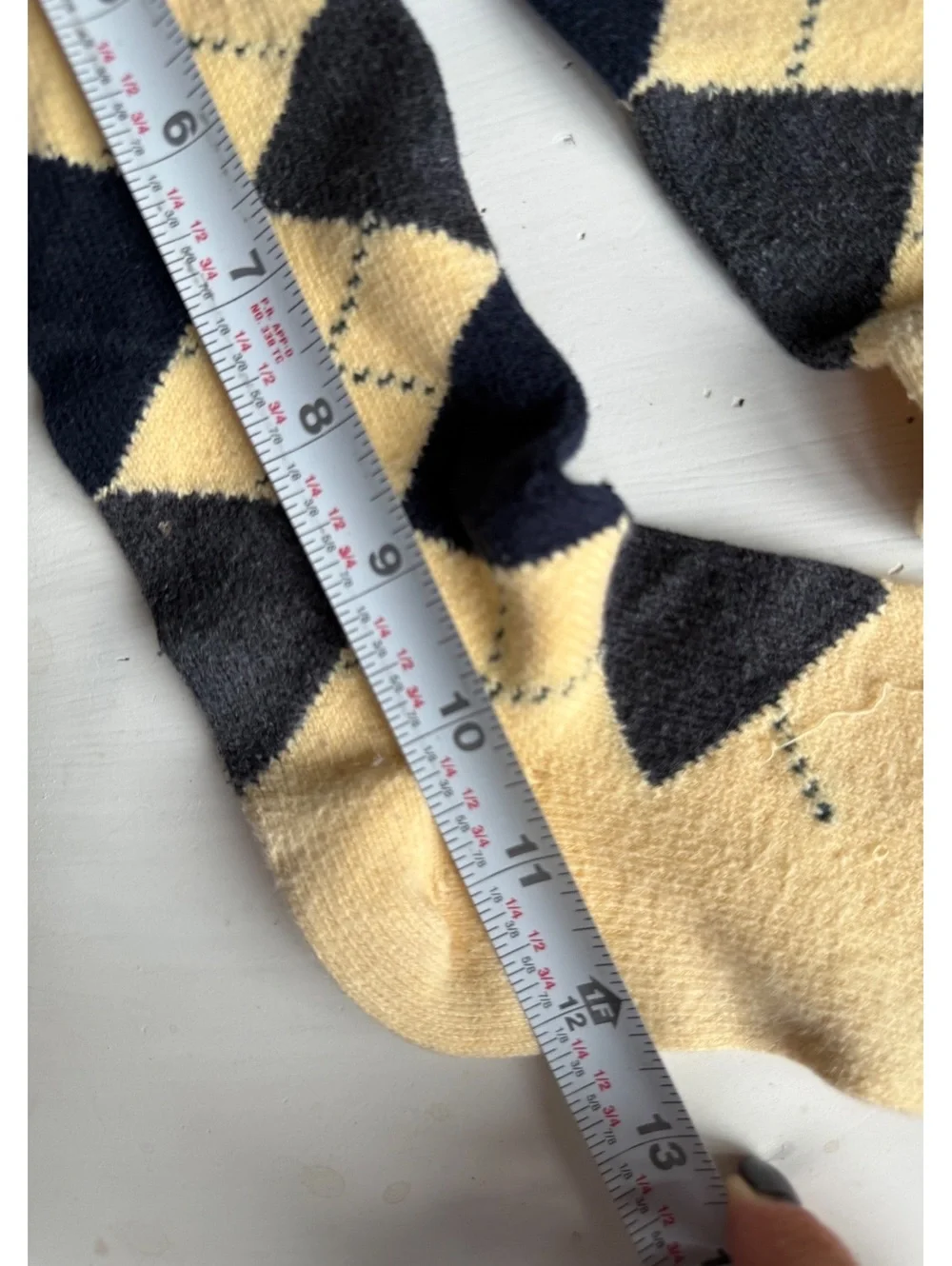 Ralph Lauren Argyle Pattern Crew Socks in Yellow and Black